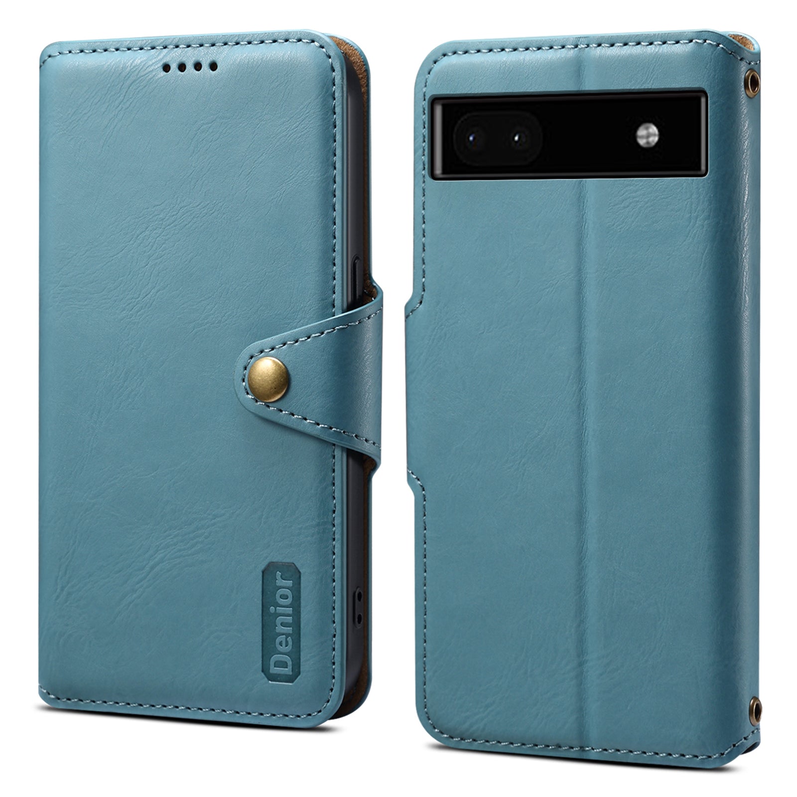 DENIOR For Google Pixel 6a Wallet Phone Case Cowhide Texture Leather Flip Cover DENIOR For Google Pixel 6a Wallet Phone Case Cowhide Texture Leather Flip Cover